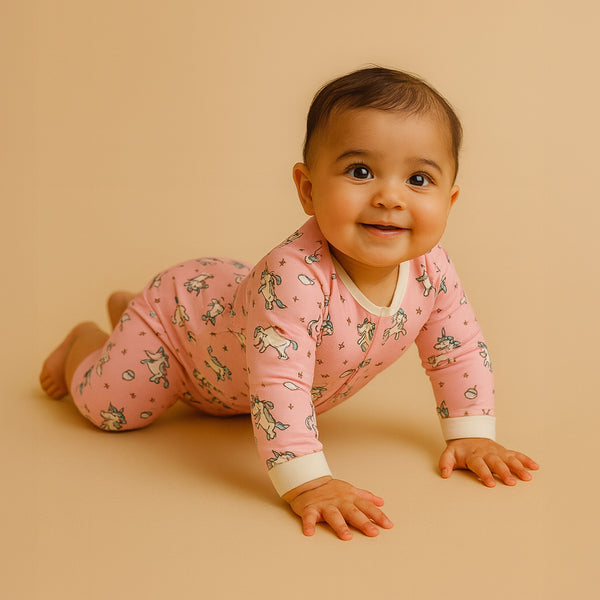 Baby Clothes - Cotton Bodysuit - Baby Pink Color