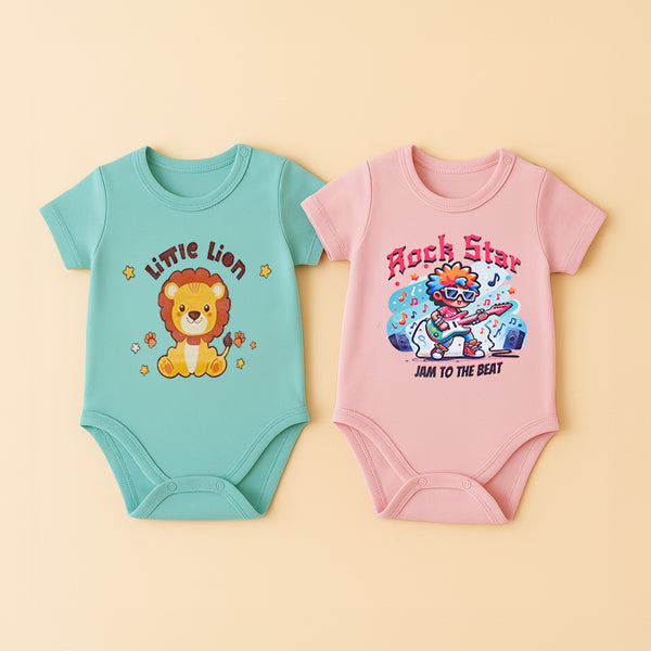 Baby Hoodz 2-Piece Green Pink Rompers Combo – Best Deal