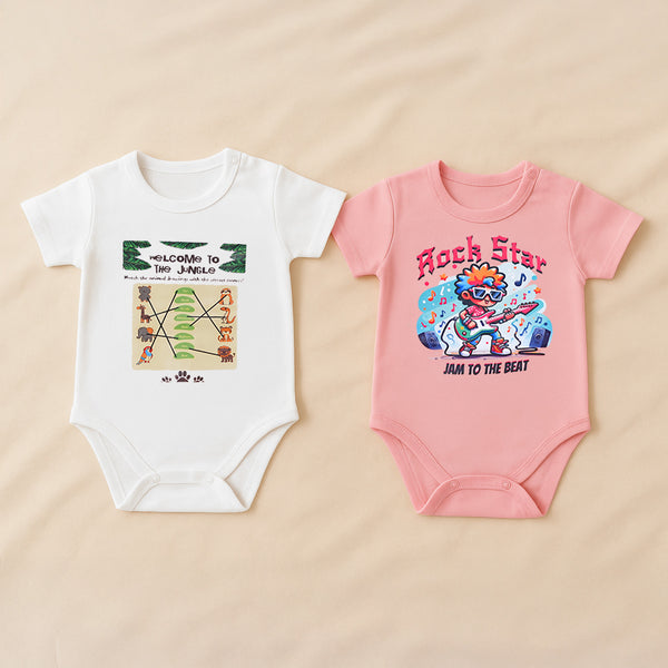 Baby Hoodz 2-Piece White Pink Rompers Combo – Best Deal