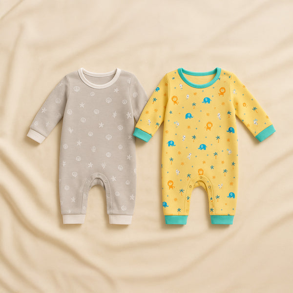 Baby Hoodz 2-Piece Grey Yellow Bodysuit Combo – Best Deal