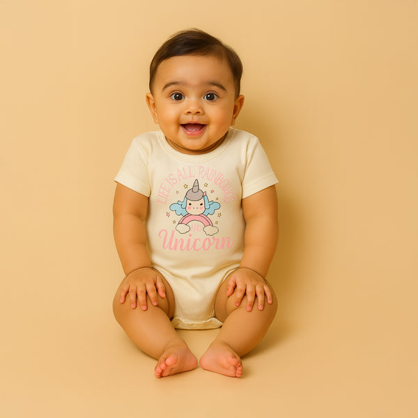 Baby Clothes - Cotton T-Shirt / Romper - Cream Color