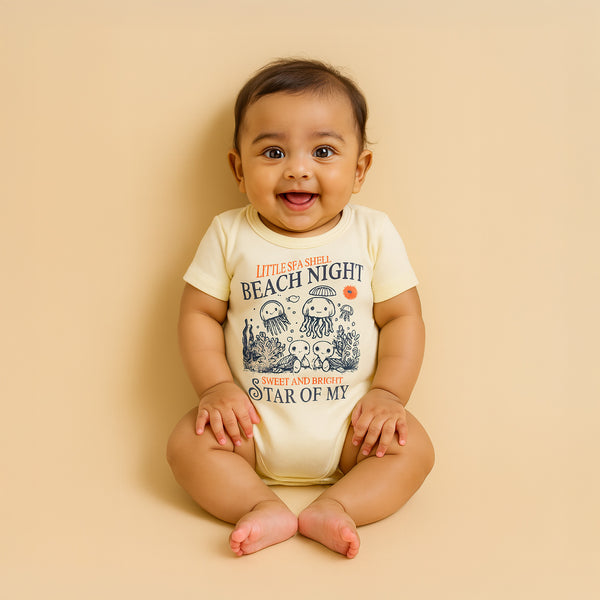 Baby Clothes - Cotton T-Shirt / Romper - Light Cream Color