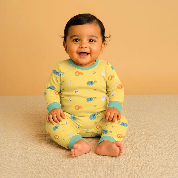 Baby Clothes - Cotton Bodysuit - Bright Yellow Color